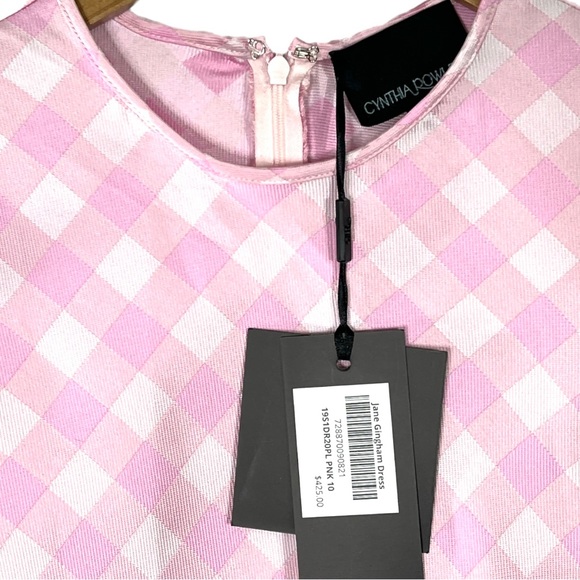 Cynthia Rowley Jane Gingham Dress in Pink Size 10 NWT - Picture 5 of 8